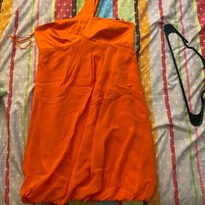 One shoulder asymmetric mini dress